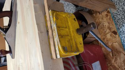 A bench vise, installed